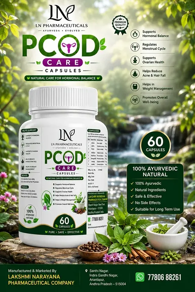 PCOD Care 60 capsules LN Pharmaceuticals product packaging reference